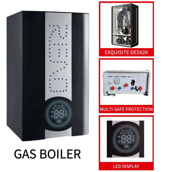 Gas Condensing 32/42Kw Wall Mounted Boiler Black Case Stainless Steel Hot Water