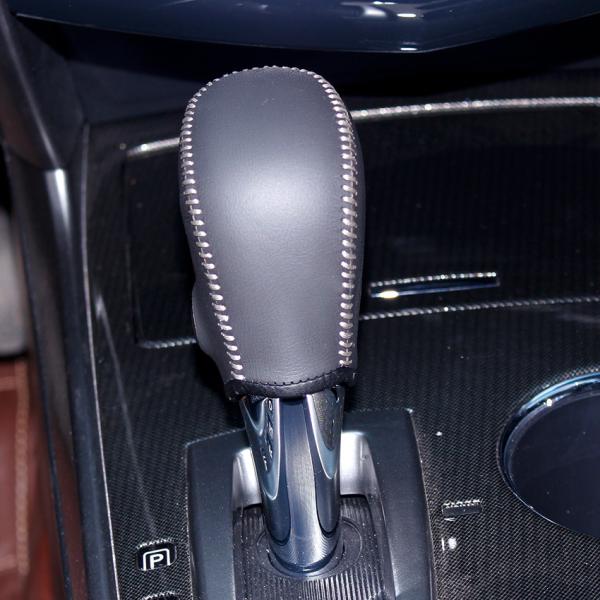 Black Leather Gear Shift Knob Cover for Nissan Teana 2013 Automatic