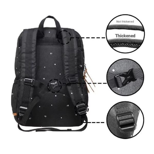 Polyester School Backpack With Chest Strap For Teen Girls Boys