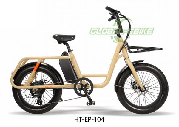 Aluminum Cargo EBike With 7 Speed Gears , Electric Cargo Bicycle Front Suspension