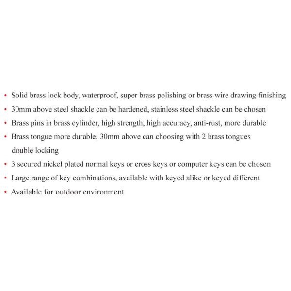 Heavy Duty Brass High Strength Padlock Commercial Type Padlock High Security Padlock