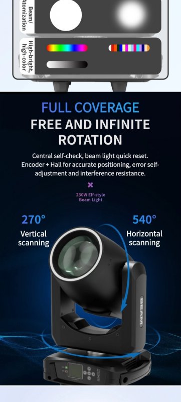 Beam 230W Factory Wholesale Cheap Price Auxiliary Light Aperture Shaking Head Beam Light Moving Head Light with Ring