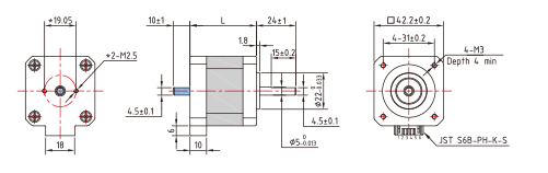 2A Nema 17 42mm мотор 2 участков двухполярный Stepper