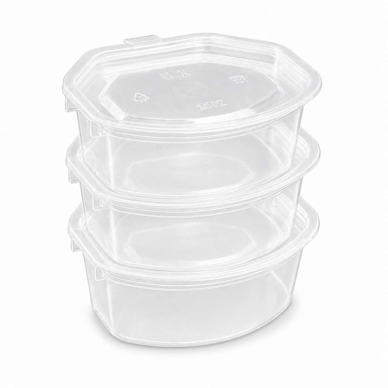 35ml Clear Round PP Disposable Hinged Sauce Cup for Dips Salsa Toppings