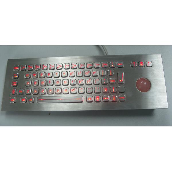 Stainless steel Illuminated USB Keyboard with trackball Compact Format