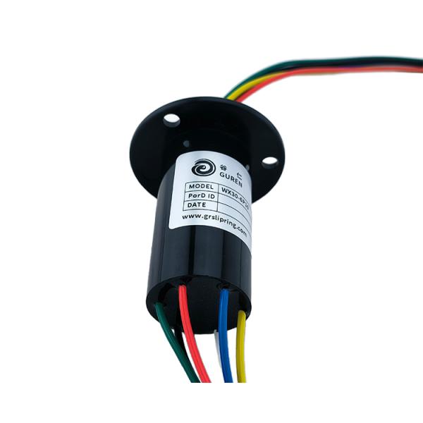 6 Wire Slip Ring 10A Flanged Rotating Connector Rings CE Certified PBT Housing
