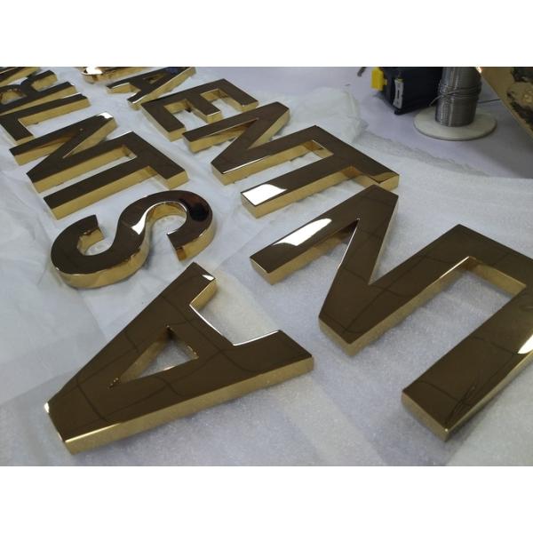 Aurora Decorative Custom Brushed Metal Signs , 3mm Stainless Steel Metal Letters