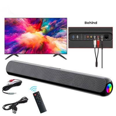 2500mAh 3.7V Battery Capacity TV Sound Bar with Subwoofer and RGB Wireless Bluetooth
