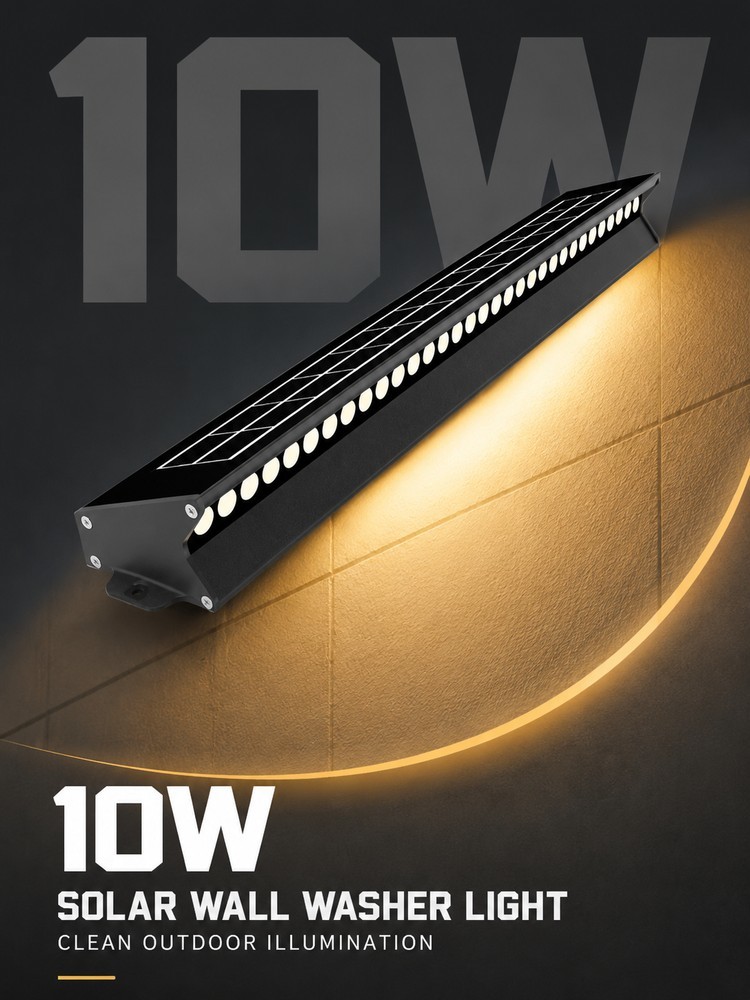 10W LED Solar Wall Washer Light IP65 Outdoor Architectural Lighting for Hotels and Villas