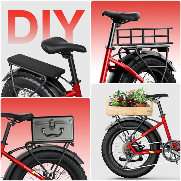 Sisigad 20 4.0 Fat Tire Smart Foldable Electric Folding Bike Steel Frame 7-Speed 48V15AH Lithium Battery Adult E Bike Bicycle