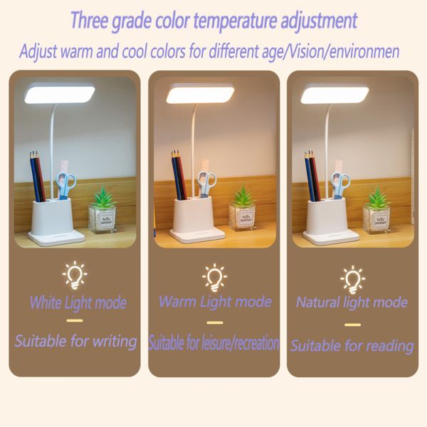 LED Desk Lamp with Pen Holder - Eye Protection Study Light for Student Dormitory Gift Wholesale Night Light