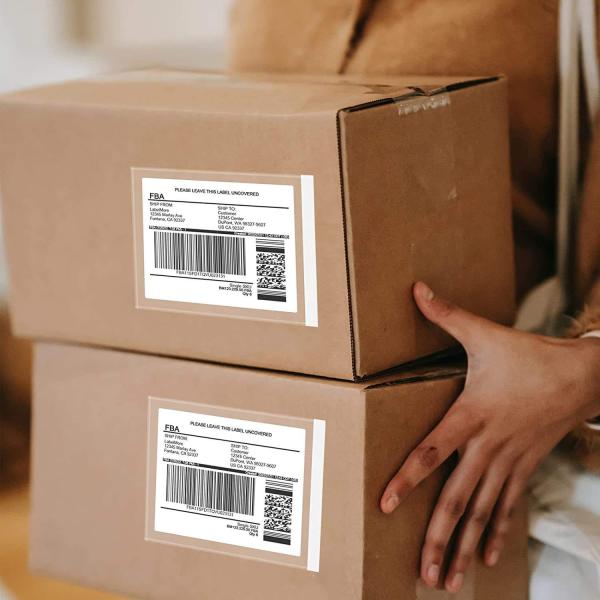 Customized Shipping Label Sleeves Top Loading Shipping Label Pouches With Self Adhesive Peel Seal