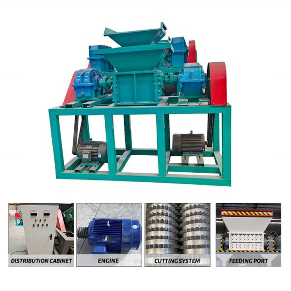300-500kg/h Industrial Aluminum Twin Shaft Shredder Machine for Waste Tires and Plastic