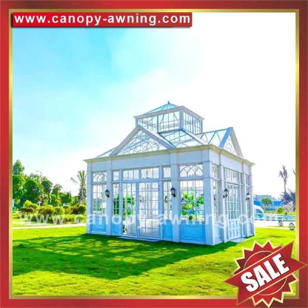 Prefabricated outdoor garden aluminum metal alu glass sun house,sunroom,aluminium structure,super durable!