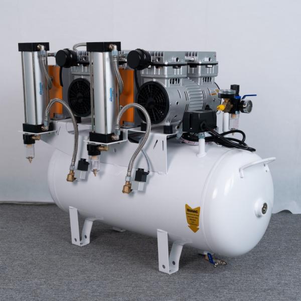 220V 60L Dental Air Compressor With Air Dryer Oil Free Silent Medical Air Compressor For 4 Dental Units