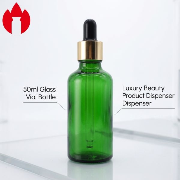 50ml Green Cosmetic Essential Oil Glass Bottle Vial