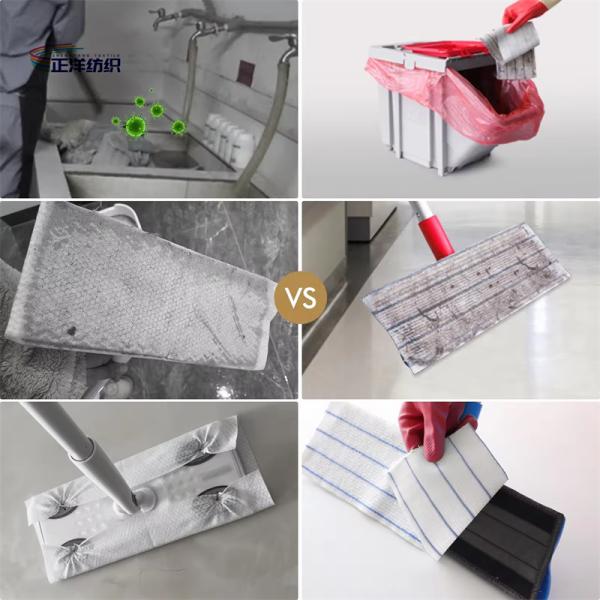 12x42cm Microfiber Cleaning Mop White Fabric Blue Stripes Non-Woven Cloth Disposable Mop Refill Pad
