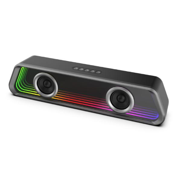 Bluetooth 5.3 ABS Mirror Material 3000mAh Battery 8W X 2 Output Supports BT/TF/USB/FM/AUX-IN/TWS for Music Lovers