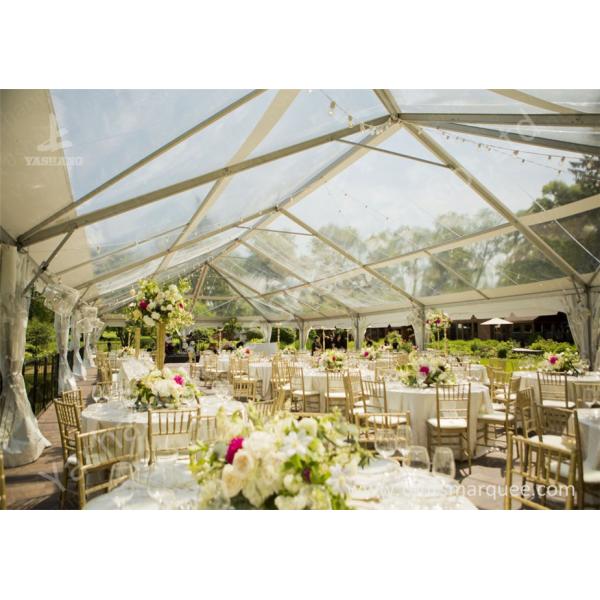 Pretty Transparent Cover Outdoor Wedding Reception Marquee Solid Anodized Aluminum Profile