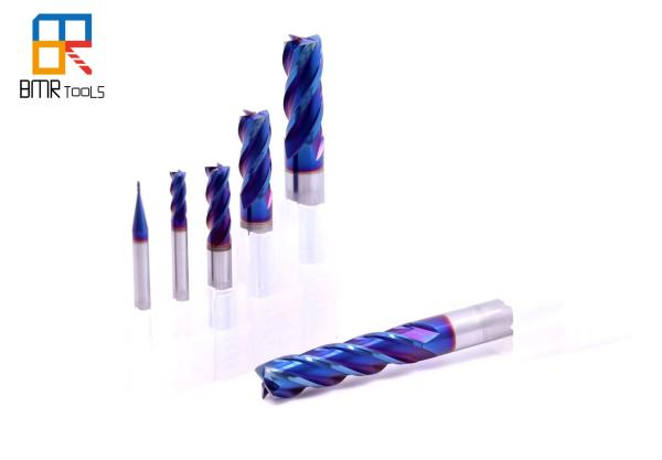 NaNo Blue Coating HRC63 4Flute 10 x 75 Square Solid Carbide End Mill Cutter for stainless steel milling