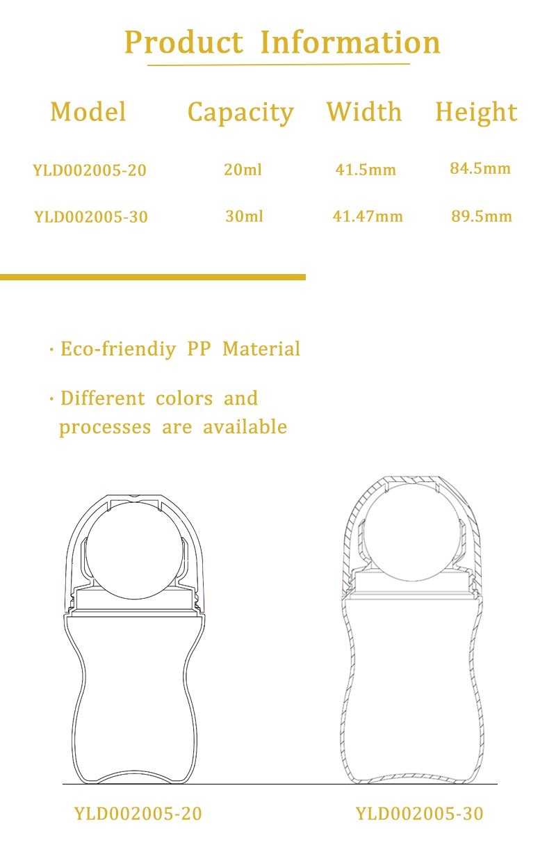 Certified Roll On Bottle Pcr Roll On Bottle Recyclable Roller Bottle 20ml Plastic Roll Bottle With Ball