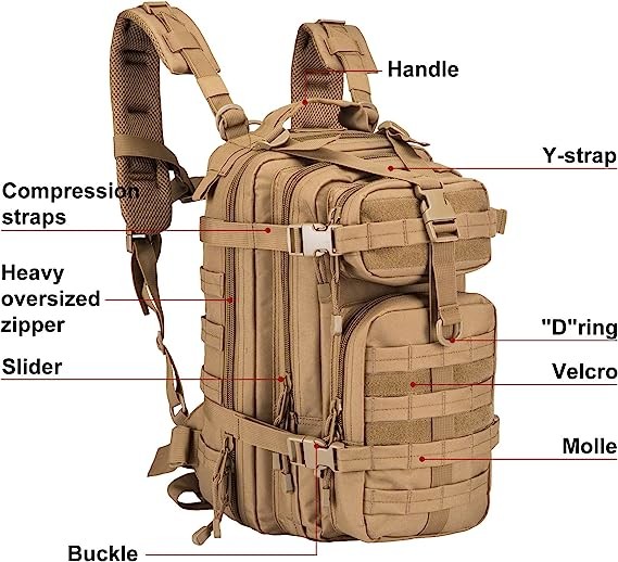 Small 30L Rucksack ornaments Tactical Backpack Outdoors Bug Out Bag Packable Backpack Lightweight Casual Daypack