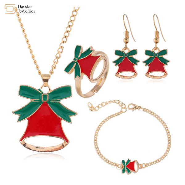 Presentes de Natal Conjunto de Jóias de Natal para Mulheres Brincos Anéis Pulseiras Colar
