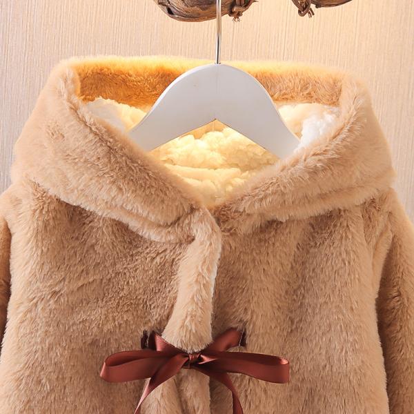 Rabbit Plush Childrens Winter Jackets 110cm Padded Waterproof Coat Upset Horn Buckle