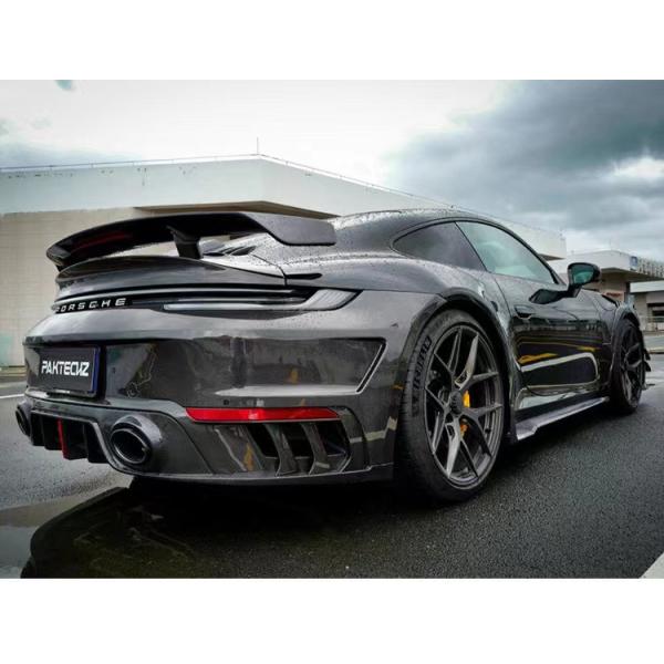 Pour Porsche 992 Turbo Spoiler en fibre de carbone 992 Turbo Upgrade Paktechz Style Spoiler de couverture de queue en fibre de carbone