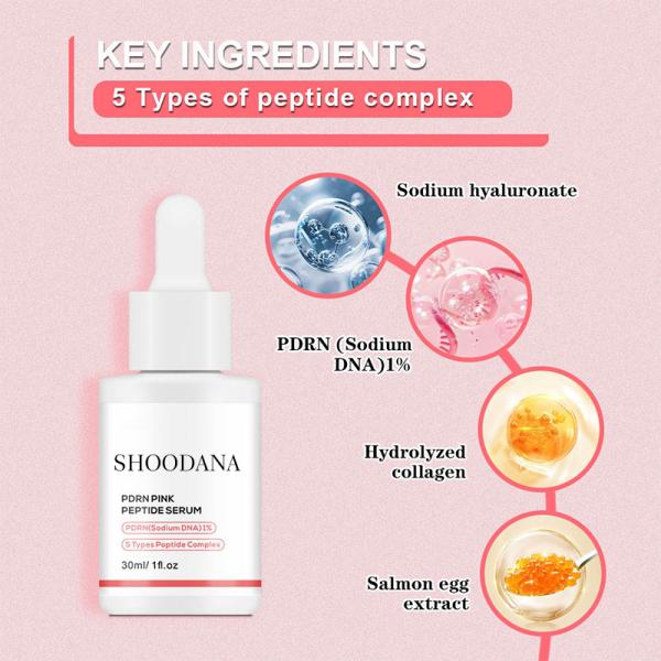 Pdrn sérum de peptide rose anti-âge hydratant réparer les rides et les rides sans danger pour les peaux sensibles