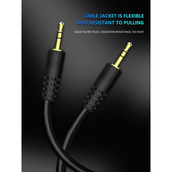 5 Feet 3.5 Mm Auxiliary Audio Cable , IPods Car Stereo Cable