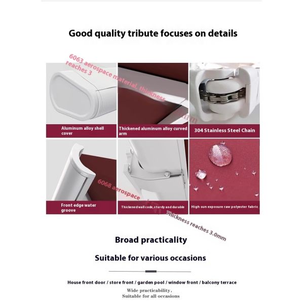 DICKSON Luxury Motorized Acrylic Waterproof Fabric Aluminum Full Cassette Awning Patio Retractable Awning Factory