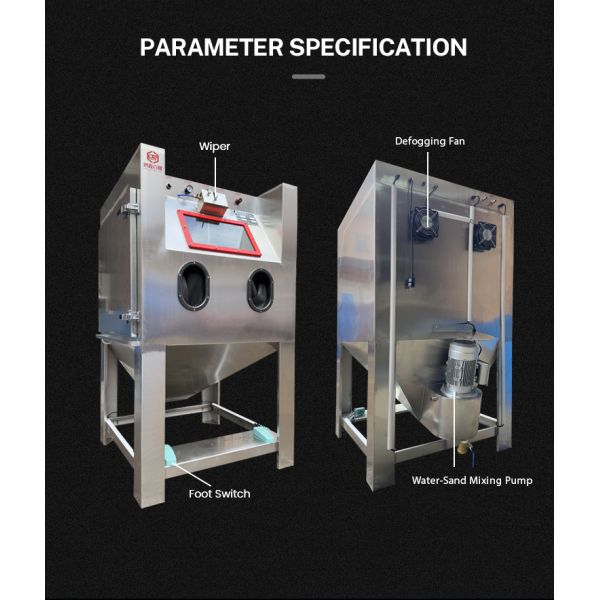 Wet Sandblasting Cabinet Vapor Blasting Machine for Descaling / Stripping