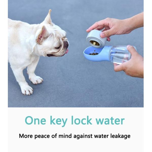 380ml отделяемые портативные 2 в 1 распределителе бутылки с водой собаки с хранением еды