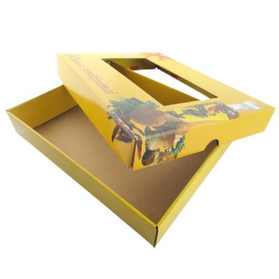 Custom Printed E-Flute Corrugated Paper Window Boxes Packaging With Lid
