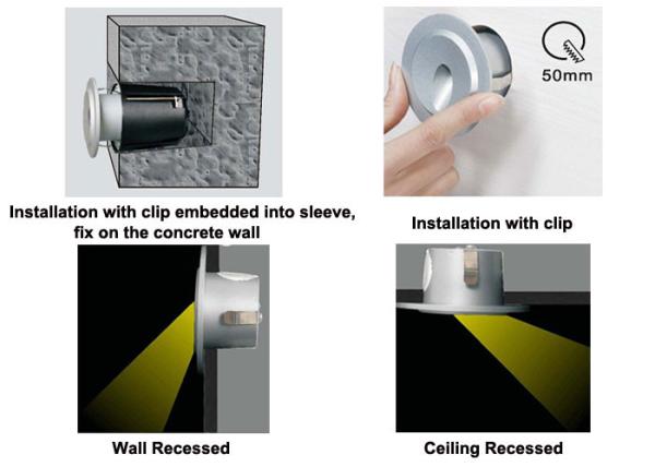 Contemporary 3w Garden Recessed Outdoor Wall Lights Energy Saving