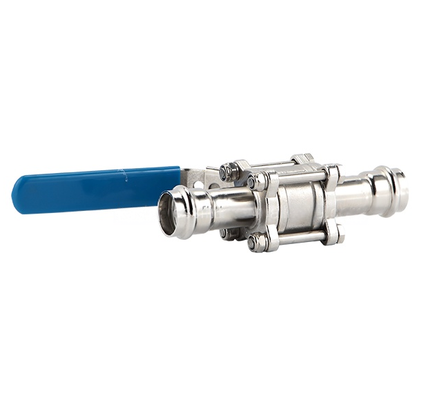 316L Stainless Steel Press Ball Valve 3-Piece Structure Press Fit Ends Corrosion Resistant for Industrial Fluid Systems