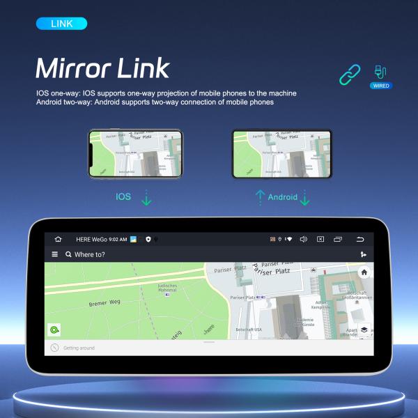 USB подключение 12,3 дюйма полный сенсорный экран QLED Android Автомобильное радио Универсальный год 6 128 ГБ