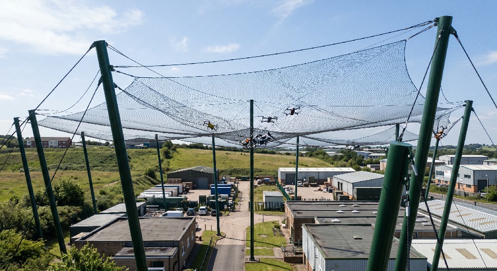 Flame retardant Stop Drones Overhead Netting Made Of High Tensile Nylon Mesh