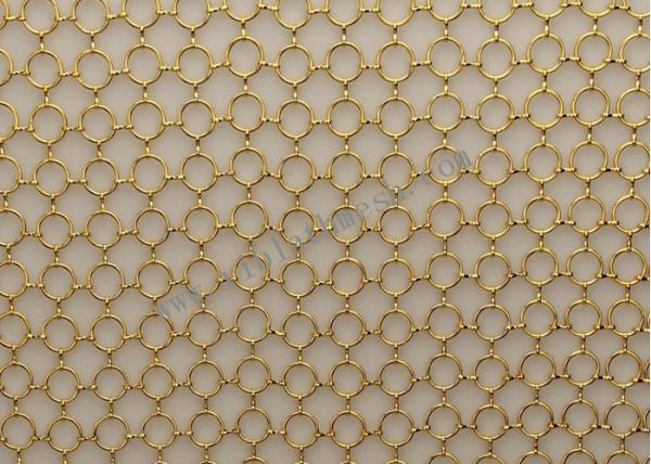 SS3016 Decorative Ring Metal Wire Mesh For Partition Wall Fabrication