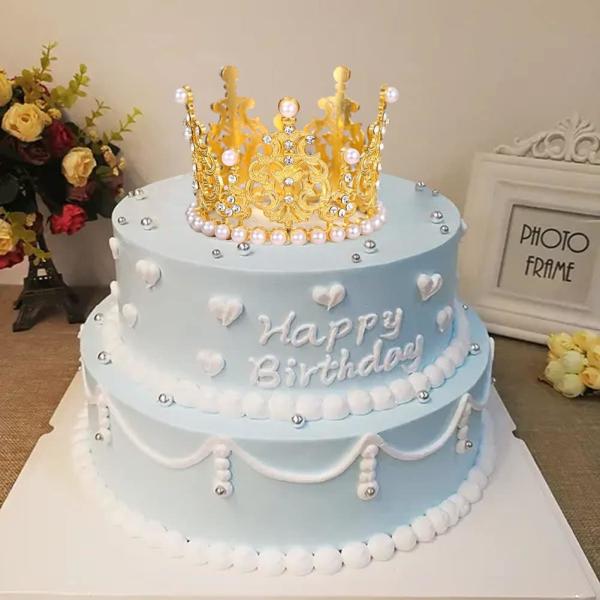 Gold Crown Cake Topper, 6 Pieces Happy Birthday Cake Toppers, Princess Crown Cake Decorations, Mini Crowns For Flower