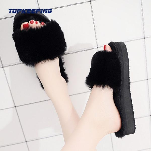 Custom Winter Outdoor Sliders Womens Fluffy For Lady
