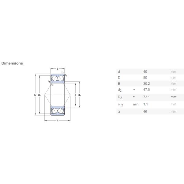 3206-A-2RS1TN9-MT33 Double Row Angular Contact Ball Bearing 30x62x23.8mm