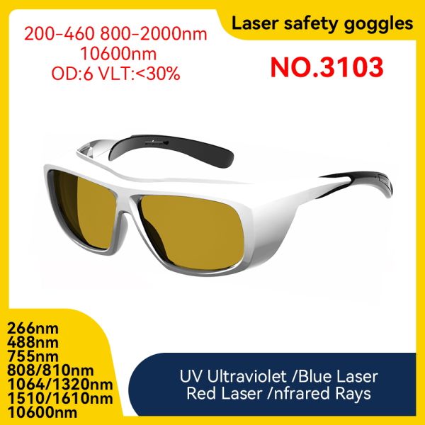 Laser protective glasses certified laser protection laser protection glasses 200-460nm 800-2000nm 266nm 488nm 808nm Yellow Laser 1510nm laser protection sheet co2 laser protection glasses co2 laser