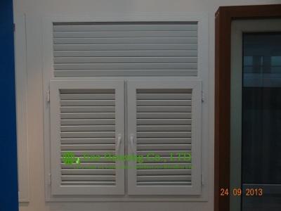 White Color UPVC Shutter casement window For Residential Apartment,Vinyl Louvers Window