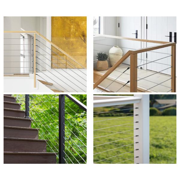 Kit de garde-corps de câbles en acier inoxydable avec 800 tonnes de résistance à la traction, technologie d'auto-verrouillage et options de modèle réglables