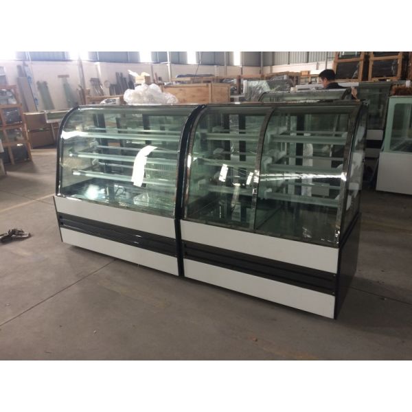 Double-Temperature Cake Showcase Fridge Display Case Bakery Cooling Cakes Glass Showcase