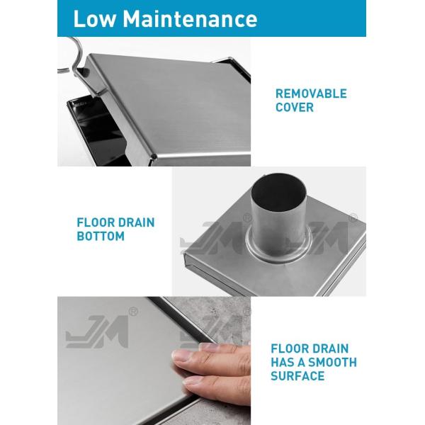 Flat Cover Shower Floor Drain SUS304 Material For Bathrooms Kitchens Garages