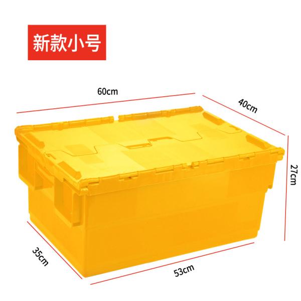 Heavy Duty Plastic Moving Boxes Attached Lid Containers Industrial Folding Tote Box For Warehouse Nestable Moving Crates Stackable Storage Attached Lid Tote Plastic Storage Bins With Lids