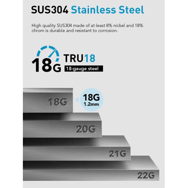 Undermount Brushed Stainless Steel Kitchen Sink Sound Dampening 14.8 X 17.2 Inch